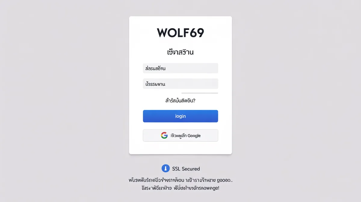 ขั้นตอนการเข้าสู่ระบบ Wolf69 แบบง่ายดาย